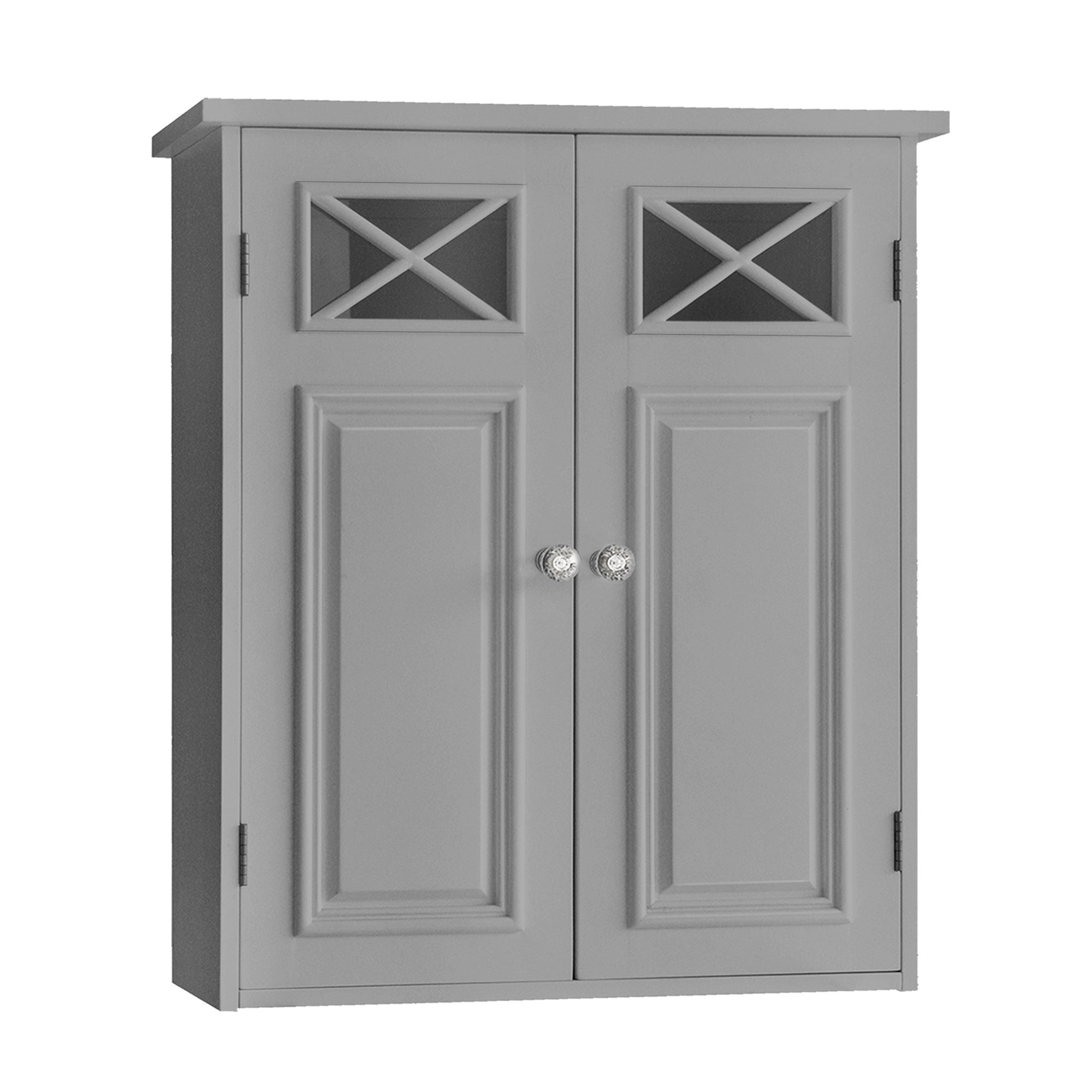 Teamson - Elegant Home Fashions Mobile Del Bagno Parete Legno Bianco Doppia Porta Elg 583