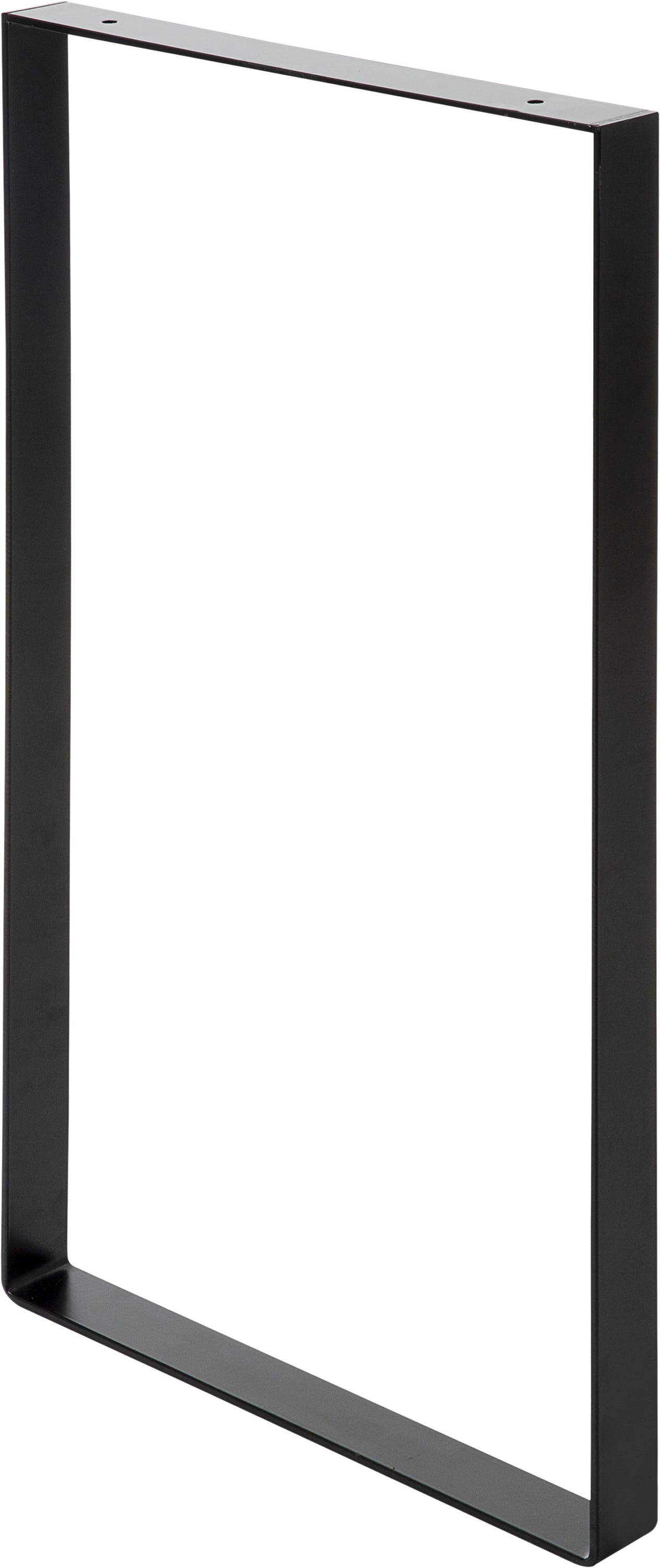 Pied meuble rectangle fixe acier mat noir, 71 cm - 2