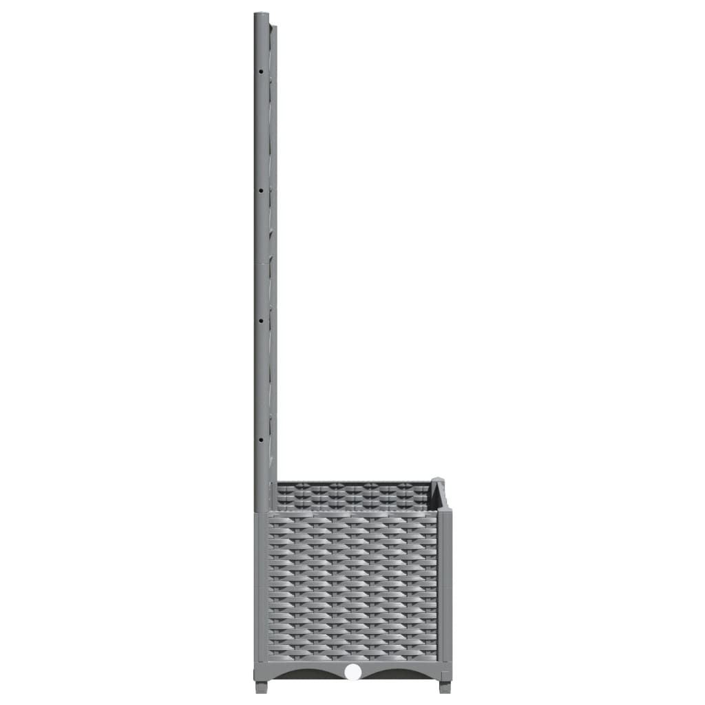 Maison Exclusive - Vaso/floreira jardim c/ treliça 40x40x136 cm PP cinzento-claro - 5
