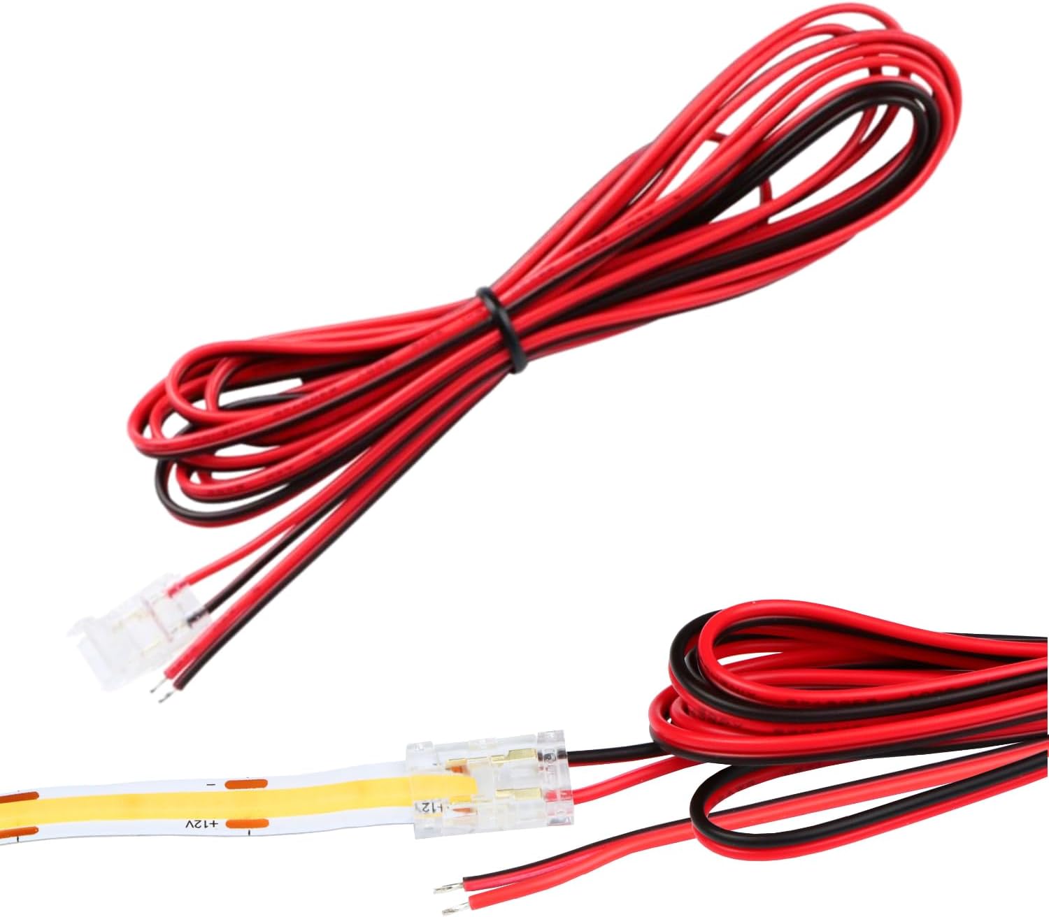 Kit Connettori LED A 3 Pin Per Strisce COB 8mm – Set Con Connettori A L, T, Prolunga E Cavo 5m - 4