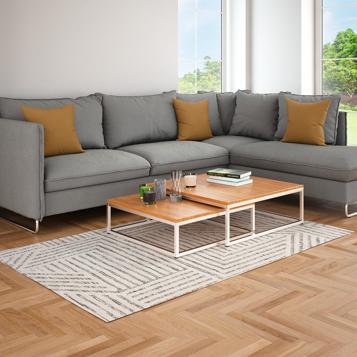 Tapis déco géométrique en coton 140x200cm - 2