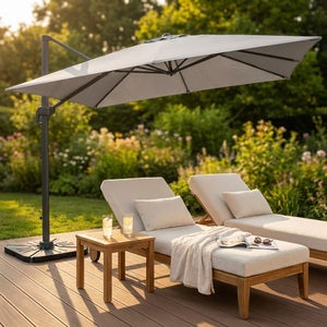 Ombrellone da giardino 3x4 m palo laterale telo antracite - Lipari