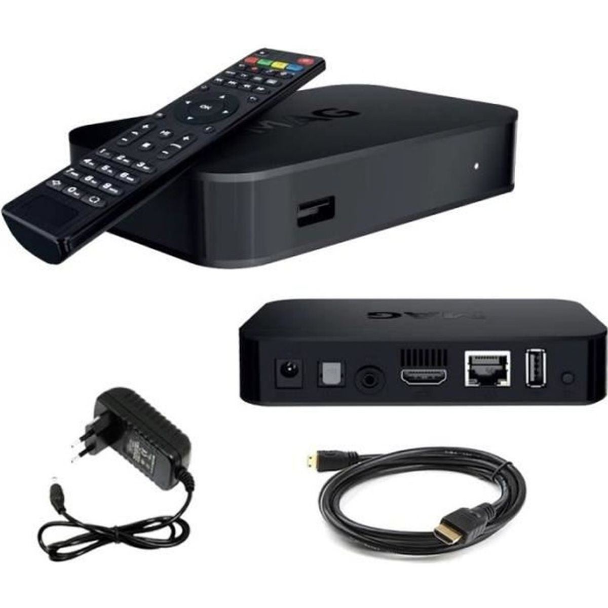 Décodeur IPTV Multimédia MAG 322w1 - Set Top Box TV, H.265, WLAN WiFi intégré 150Mbps, Lecteur multimédia Internet TV + câble HDMI - 2