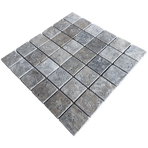 Mosaïque Travertin Blanc/gris - Briques Murales 29-42781_f - Lot De 10 Plaques Neuves