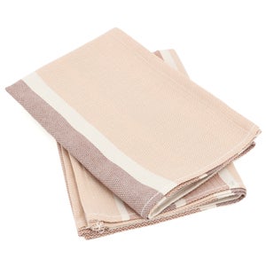 Lot De 2 Torchons De Cuisine En Coton 50x70cm - Motif SOUP Orange, Qualité 260g/m², Fabriqué Au Portugal