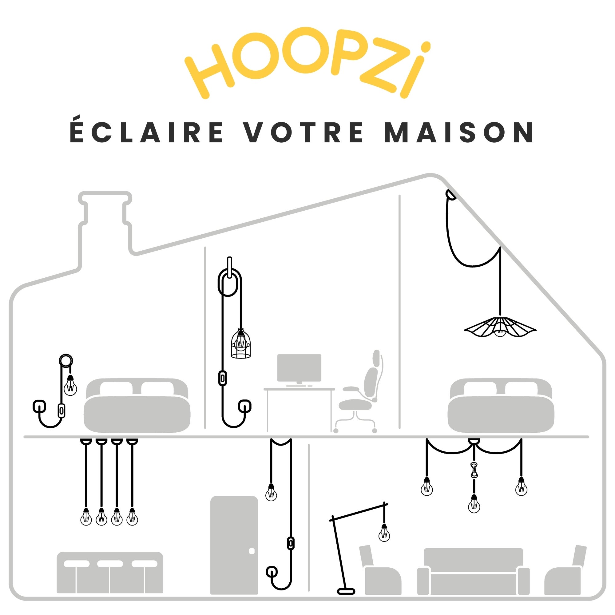 HOOPZI - Lampe Corde BALA - Luxe - Cuivre - 8