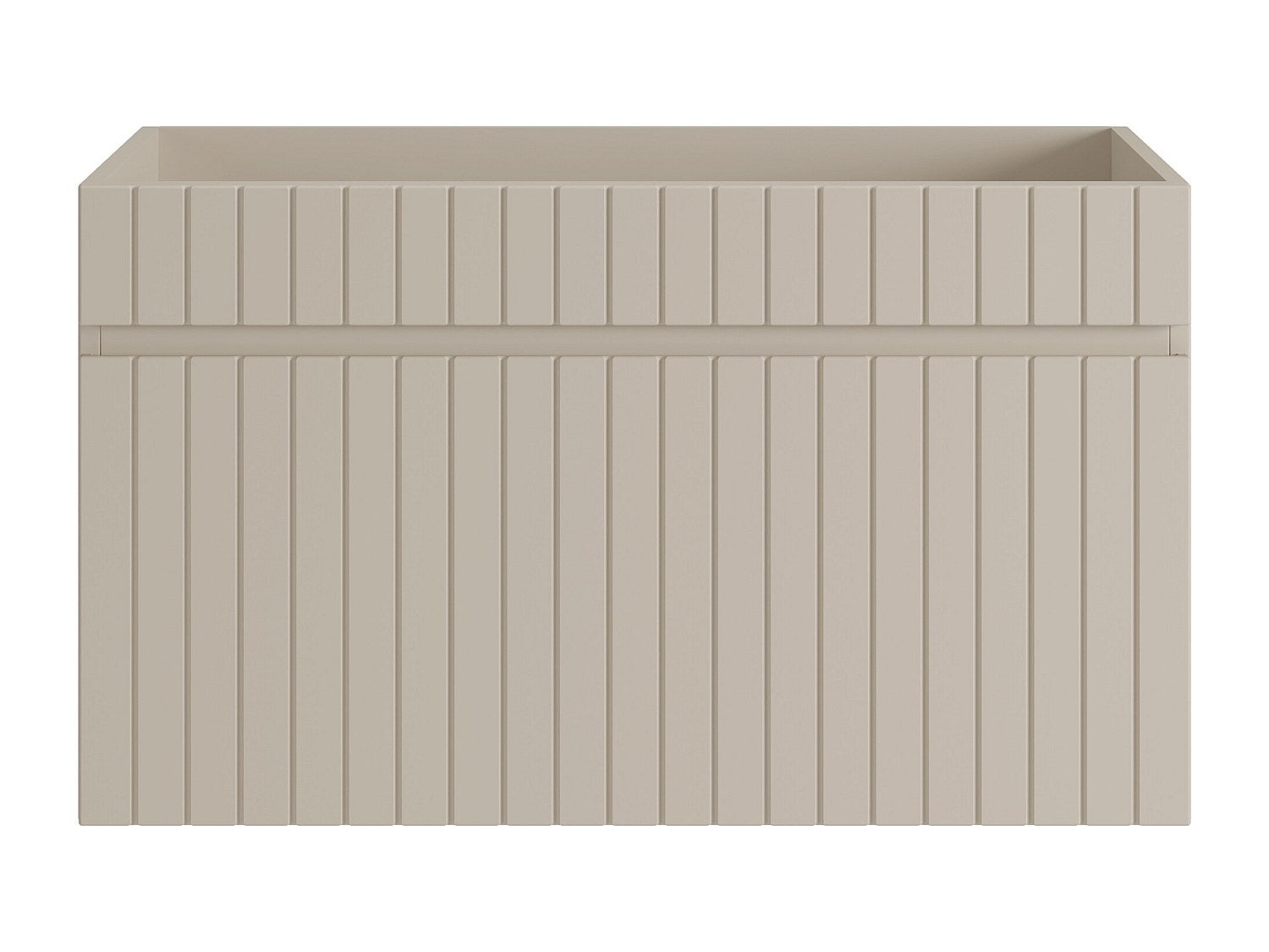 Meuble sous vasque suspendu strié beige - 80 cm - SATARA - 2