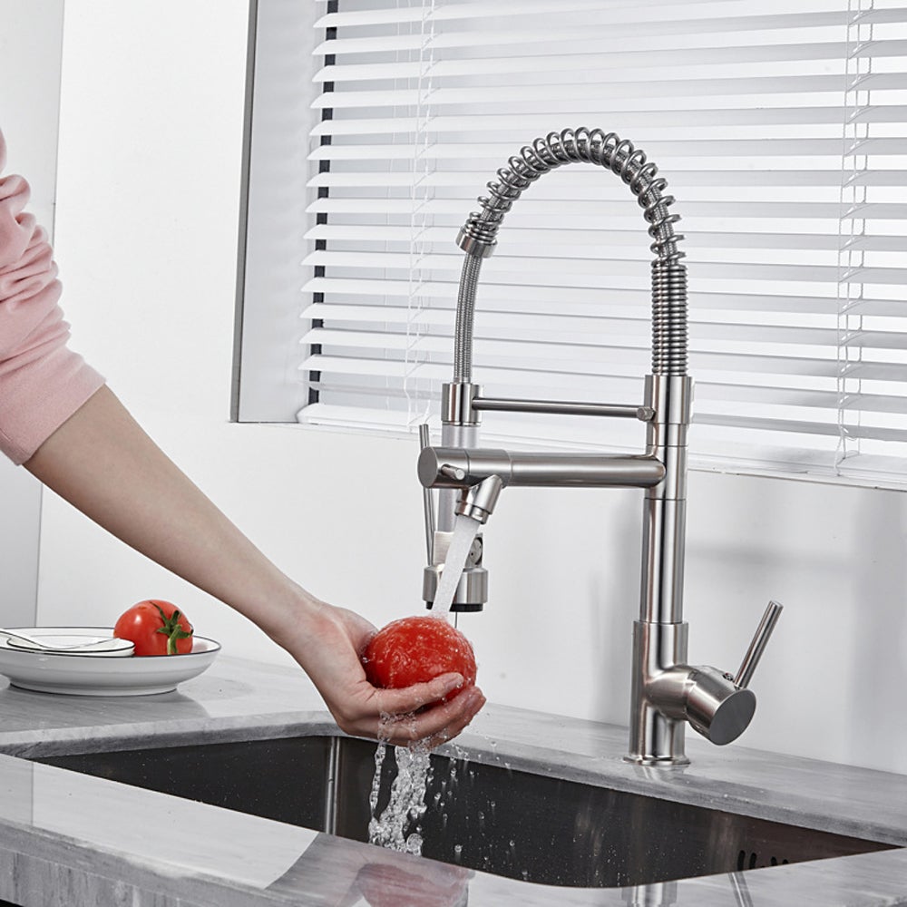 Bateria kuchenna, czarna bateria kuchenna, kran kuchenny, czarna bateria zlewozmywakowa, bateria zlewozmywakowa wysokociśnieniowa ze sprężyną śrubową