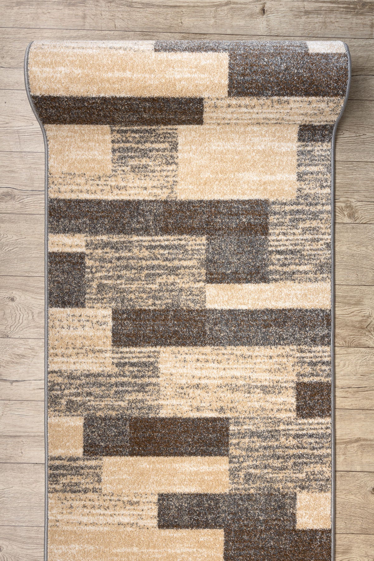 Tapis de couloir KARMEL Deski planches caramel gris 80cm 80x490 cm - 5