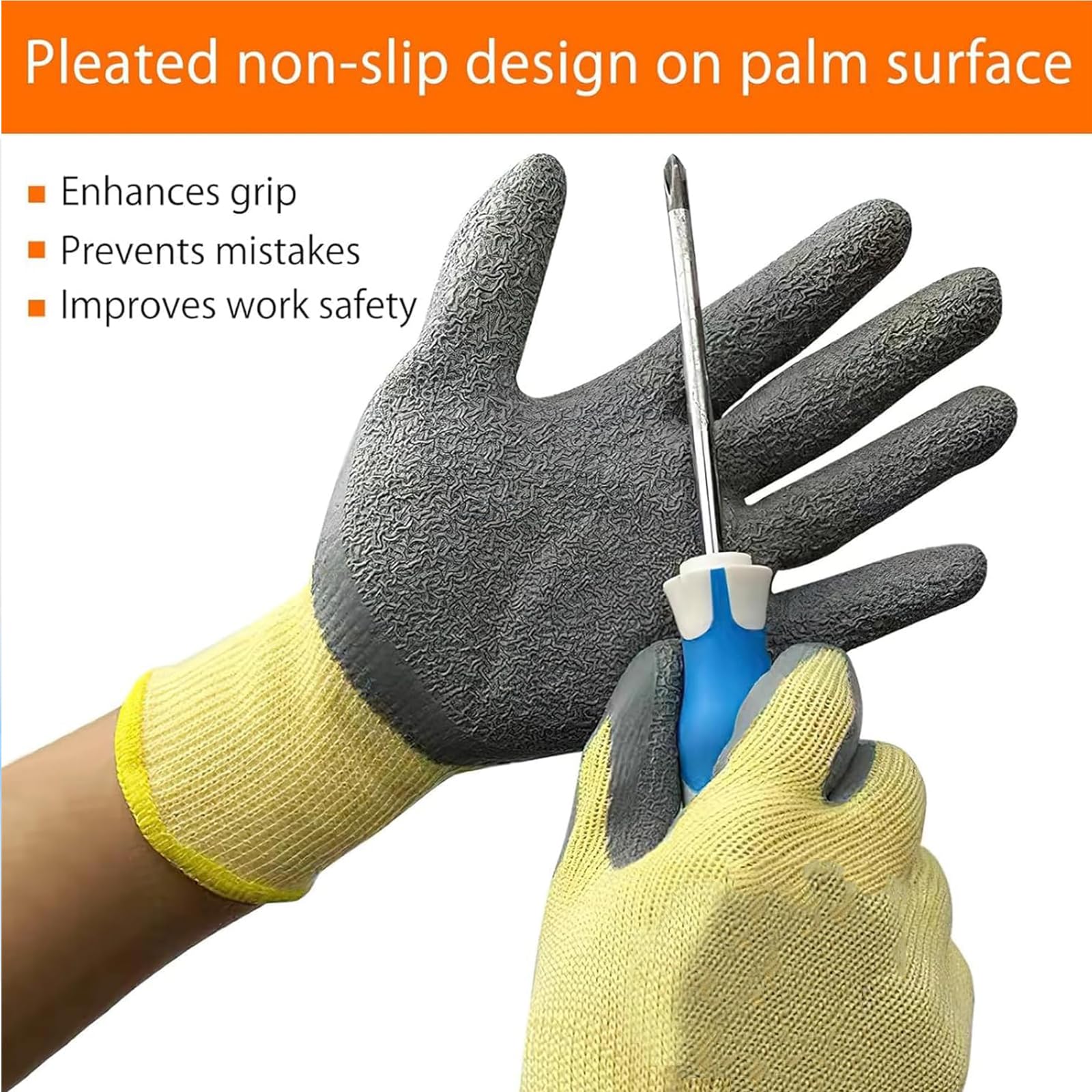 Gants Isolants Résistance Tension 400 V,Gants Isolants Électriques,Gants Antidérapants en Caoutchouc pour Électriciens,Gants D'électricien - 5