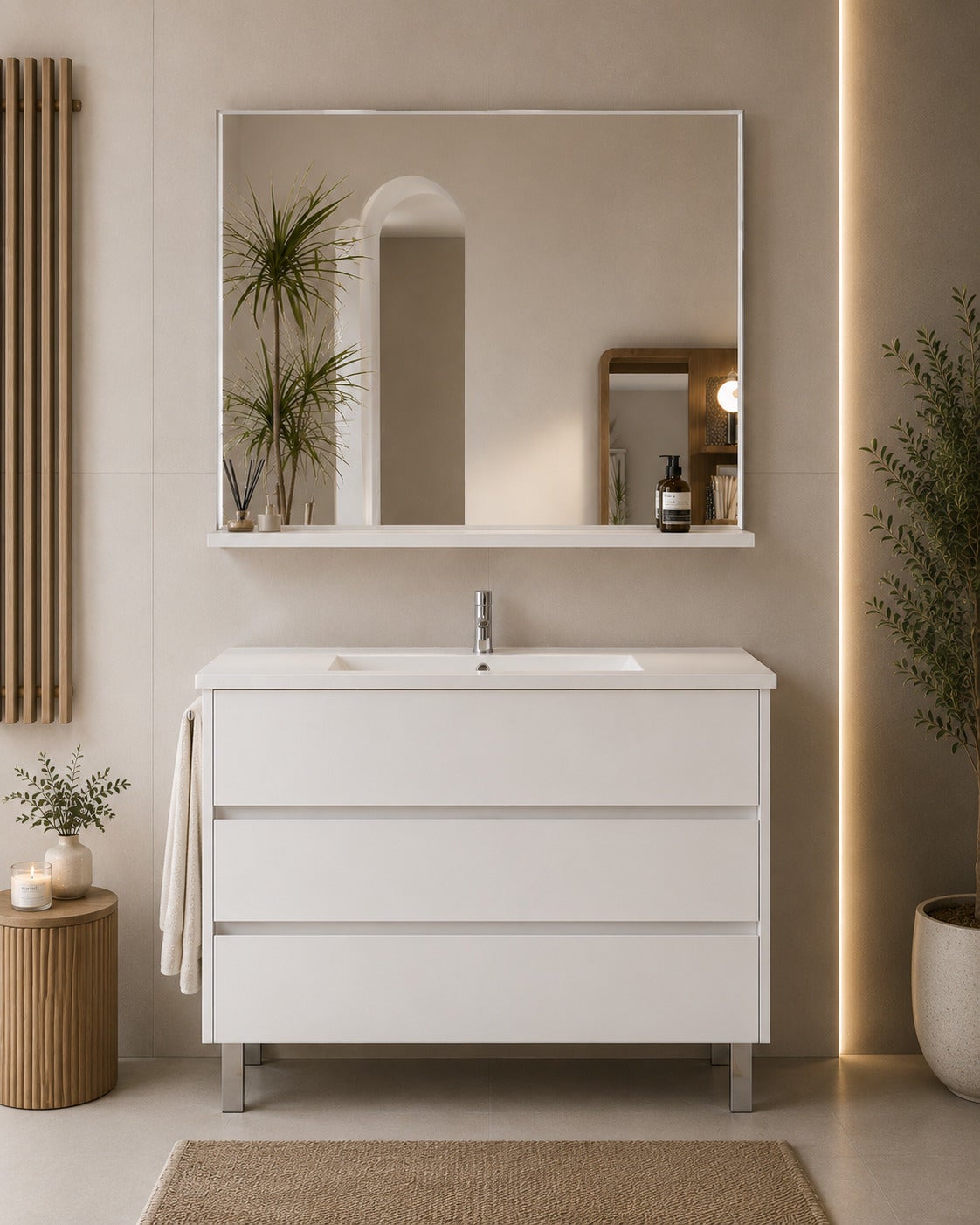 Mobilier de baie cu lavoar ORIGENBATH IMPERIA fără oglindă 70x40 cm alb nordic