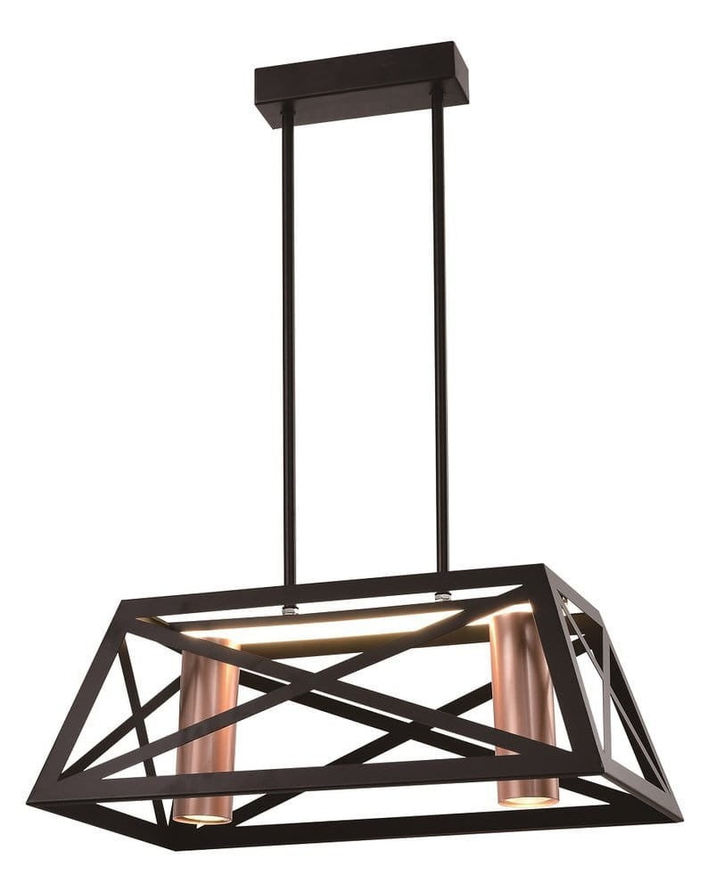 Lampa sufitowa Origami czarna-mosiądz 2xE27x40W wym: 74 x 51 x 32 cm metal Candellux