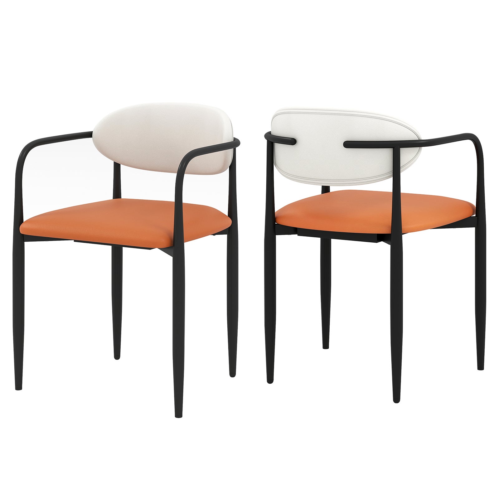 VEVOR Ensemble 6 Chaises De Salle à Manger En Cuir Blanc - Design Moderne, Confortables Et Stables - 8