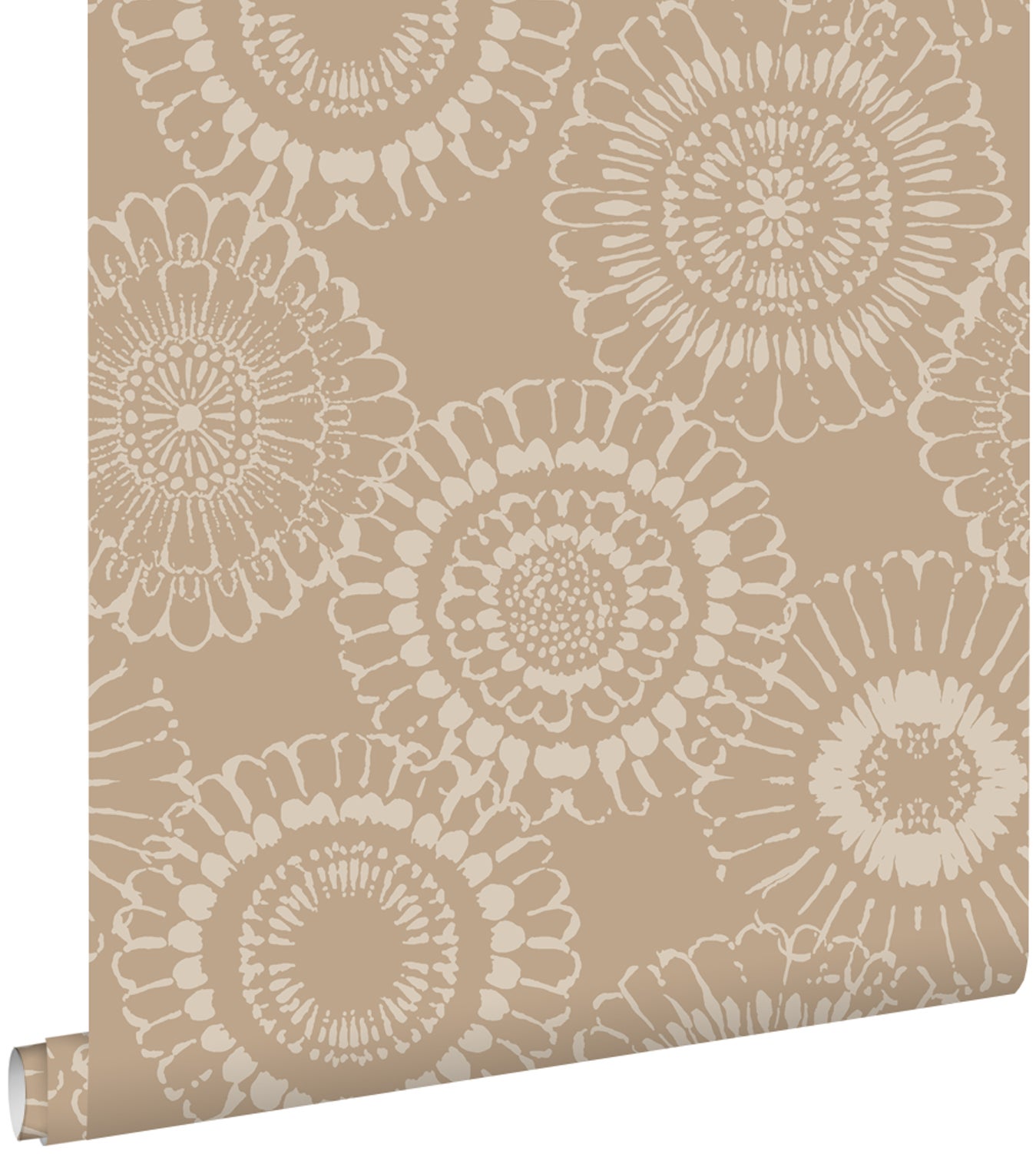 Tapeta kwiaty ciemny beż - 50 x 900 cm - ESTAHOME