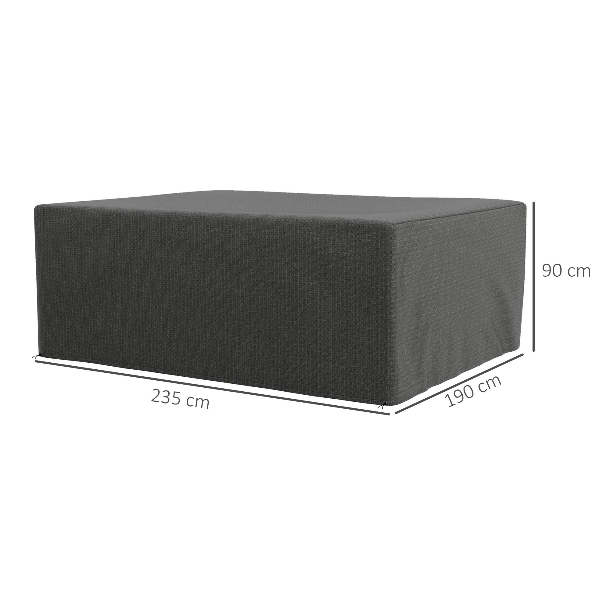 Housse salon de jardin extérieure - Outsunny - anti-UV - en polyéthylène de haute résistance - 235 x 190 x 90 cm - gris - 3