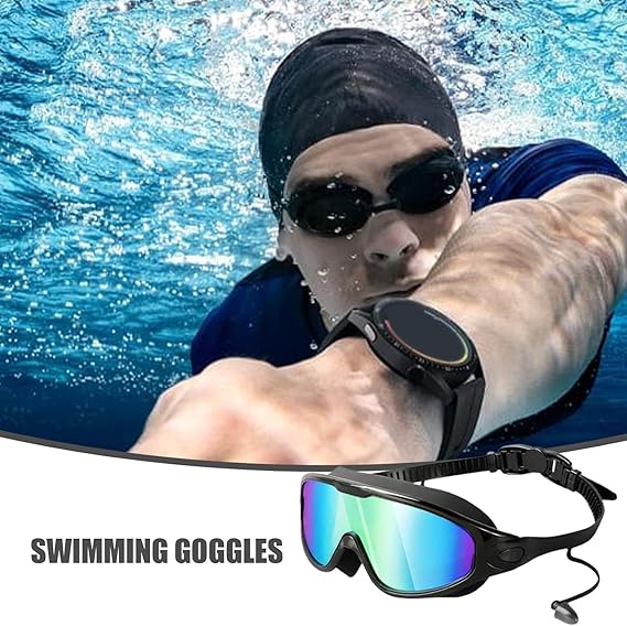 Lunettes de natation pour adultes, protection UV, étanches, champ de vision clair et large, avec sangles réglables, 2 pièces. - 6
