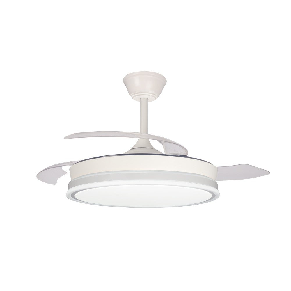 Ventilador de techo retráctil Kuma con luz LED 45W Silencioso Blanco CCT Dim Ø106 cm - 8