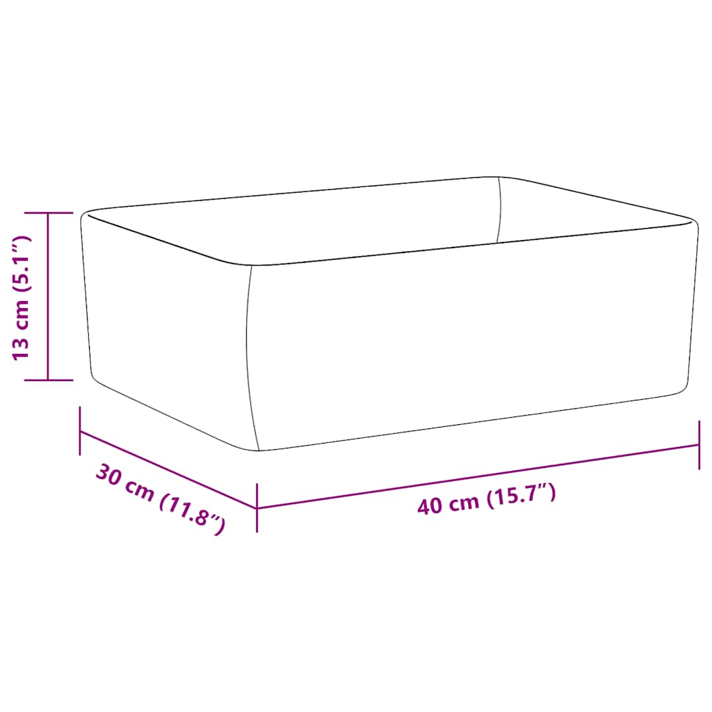 Maison Exclusive - Lavandino 40x30x13 cm in Ceramica Nero - 9