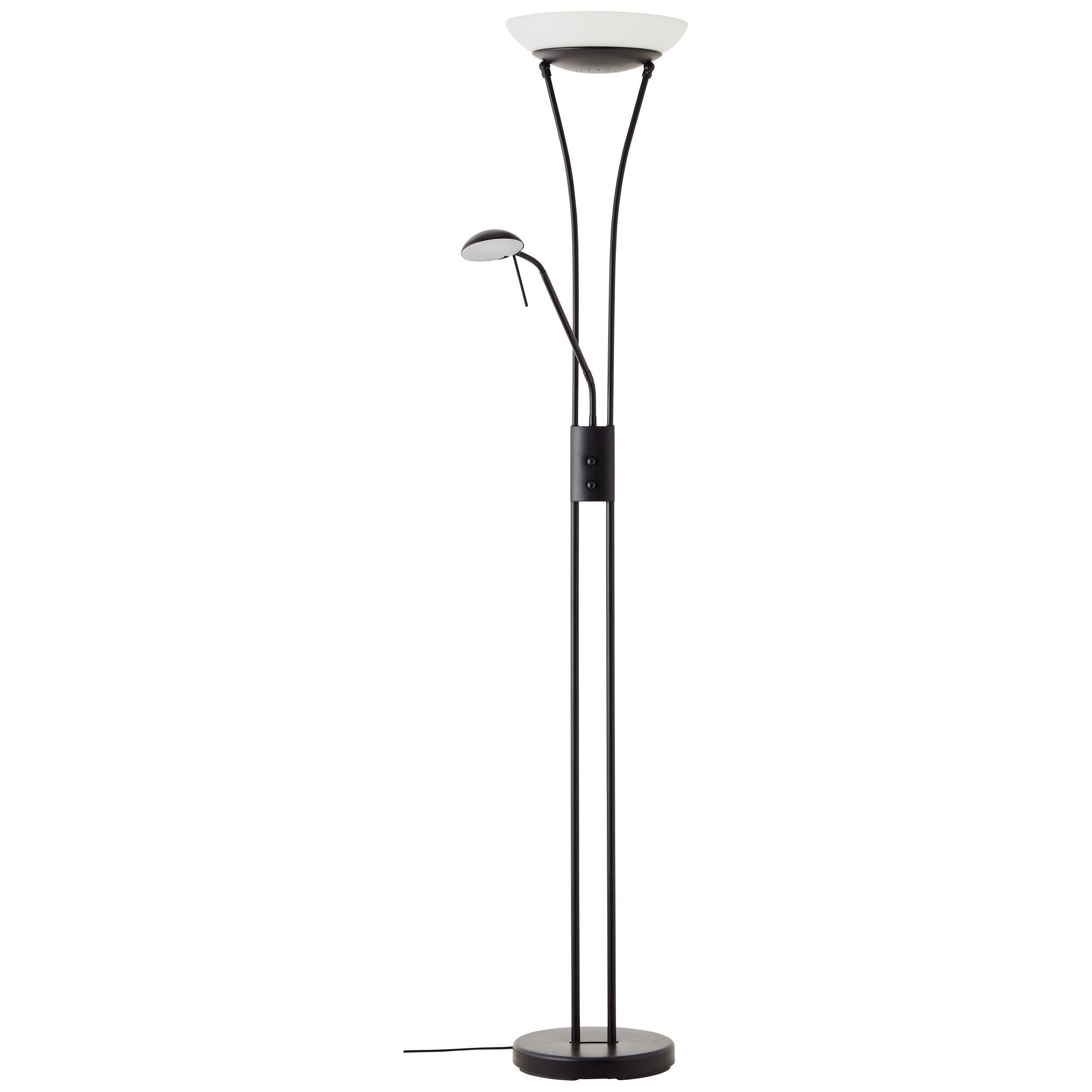 Brilliant Finn LED uplight ramię do czytania czarne, metal/szkło, 1x zintegrowana dioda LED (SMD), 26 W, (strumień świetlny: 2500 lm, barwa światła: 3 - 2