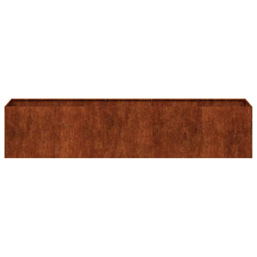 vidaXL Jardinière rouillé 200x40x40 cm acier inoxydable - 5