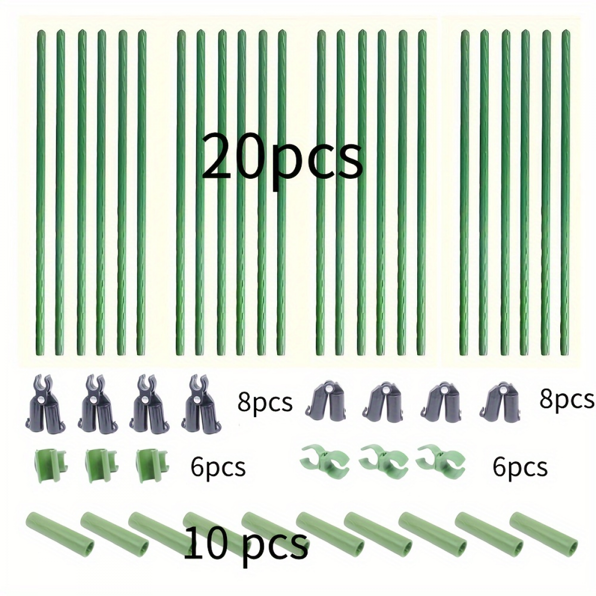 Lot de 58 tuteurs pour plantes de jardin, 20 tuteurs pour tomates, pour plantes grimpantes, plantes en pot, tomates, poteaux de clôture - 6
