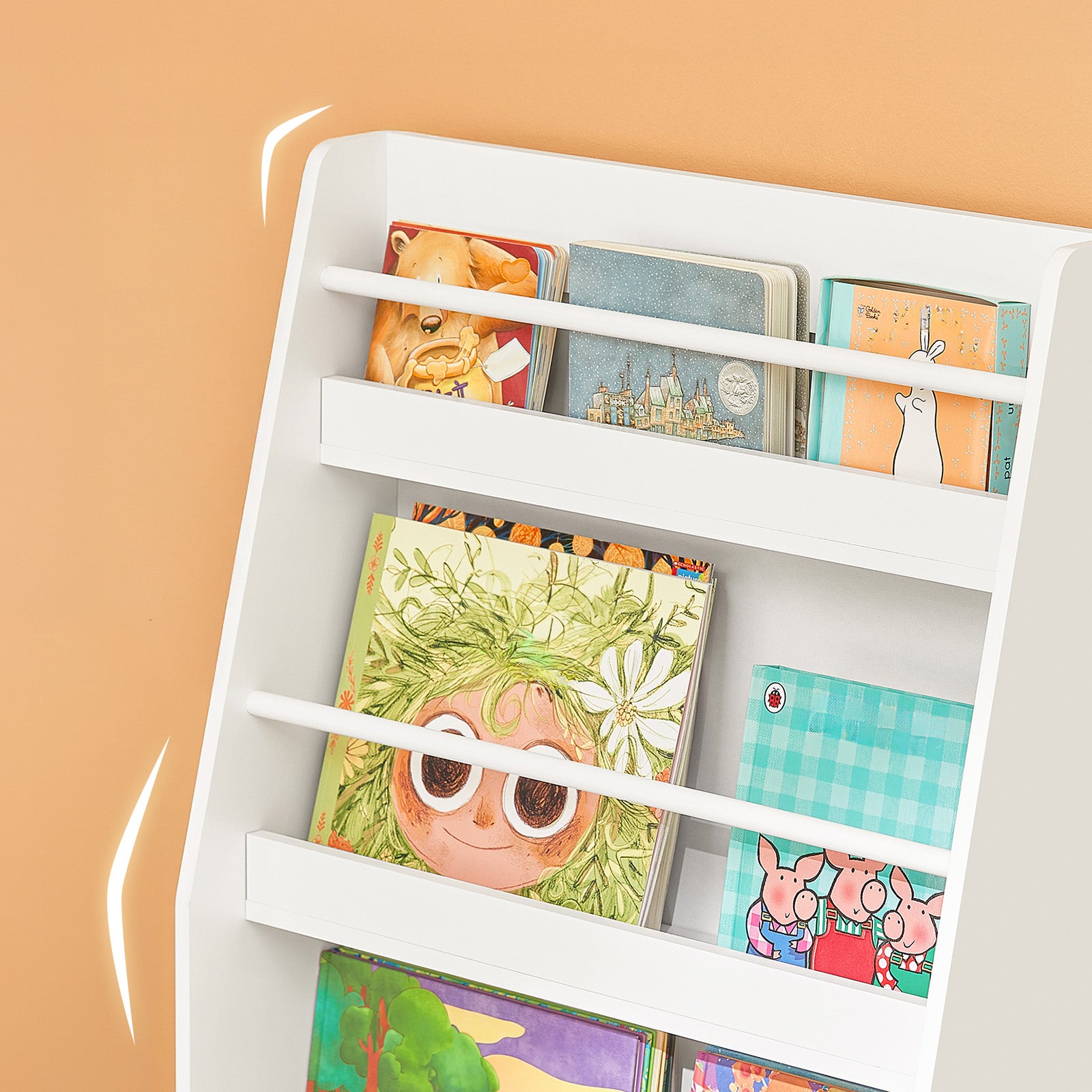 Bibliothèque pour Chambre enfant en MDF Blanc H. 86 x l. 85 x P. 26 cm - 7
