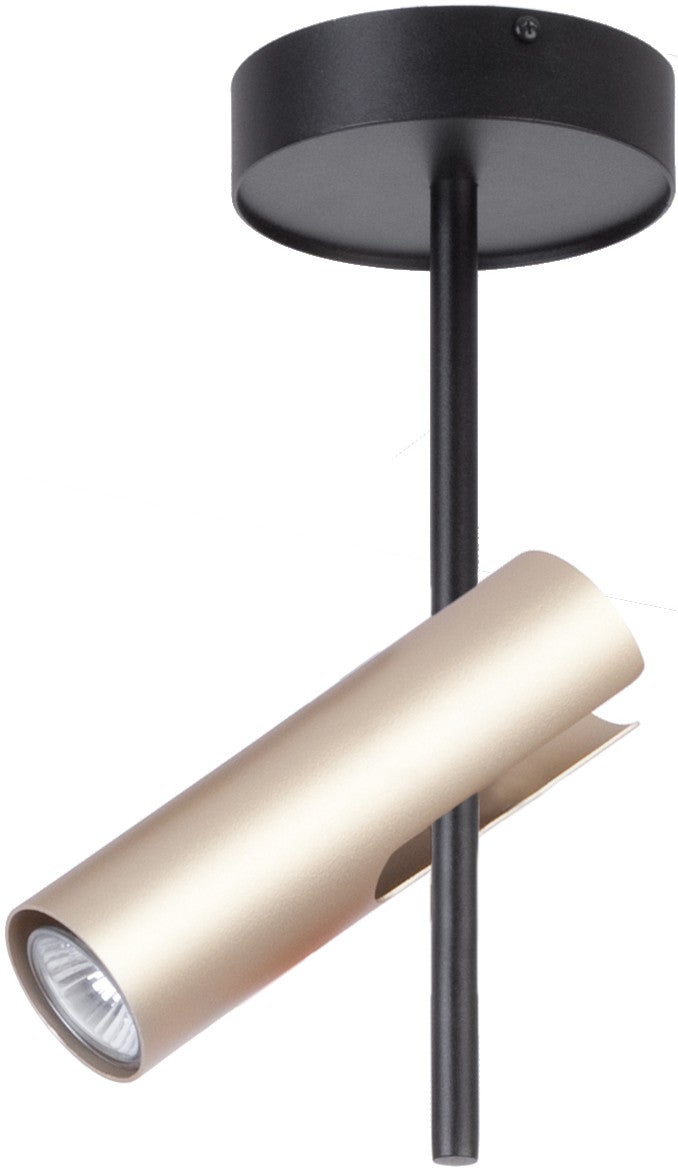 Reflektor sufitowy spot natynkowy Leda okrągły czarno-złoty 1xGU10x25W wym: 34 x 28 x 13,5 cm metal SIGMA