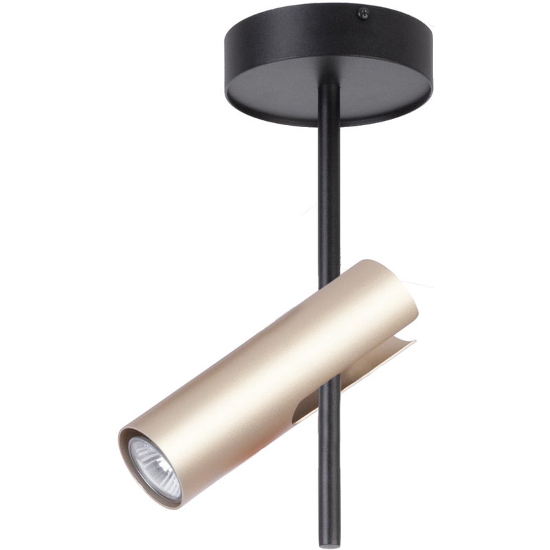 Reflektor sufitowy spot natynkowy Leda okrągły czarno-złoty 1xGU10x25W wym: 34 x 28 x 13,5 cm metal SIGMA