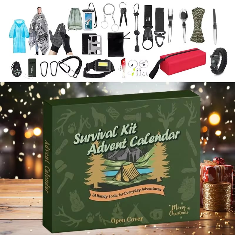 Calendrier De L'Avent Kit De Survie Noël 2025, Coffret De 24 Outils Cadeau Pour Homme~p166817954
