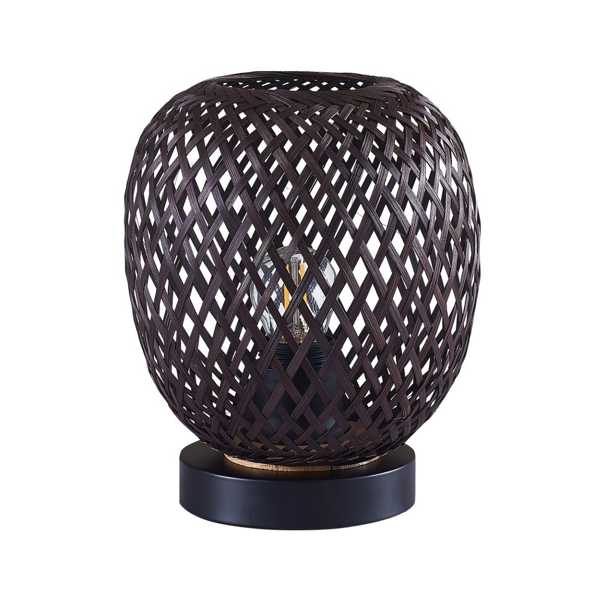 Lampa stołowa w stylu boho czarna 1xE27 20W ZANZIBAR 329226 Polux