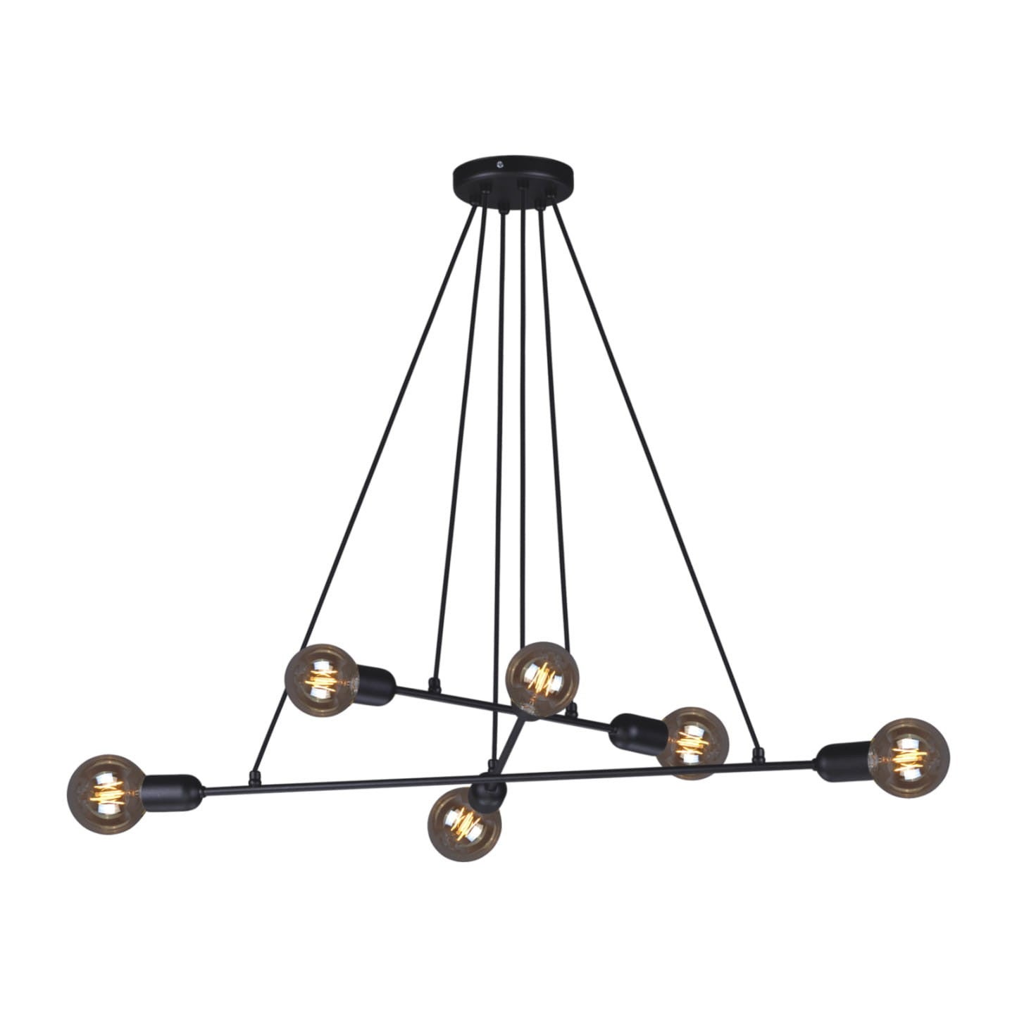 Lampa wisząca Sitya czarna 6xE27x60W wym: 75 x 86 x 64 cm metal Kaja