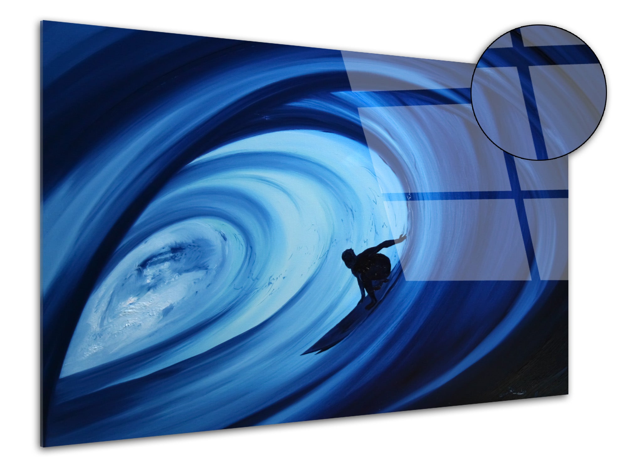 Tableau Blue Barrel line Reproduction plexiglas Rémi Bertoche | Leroy ...