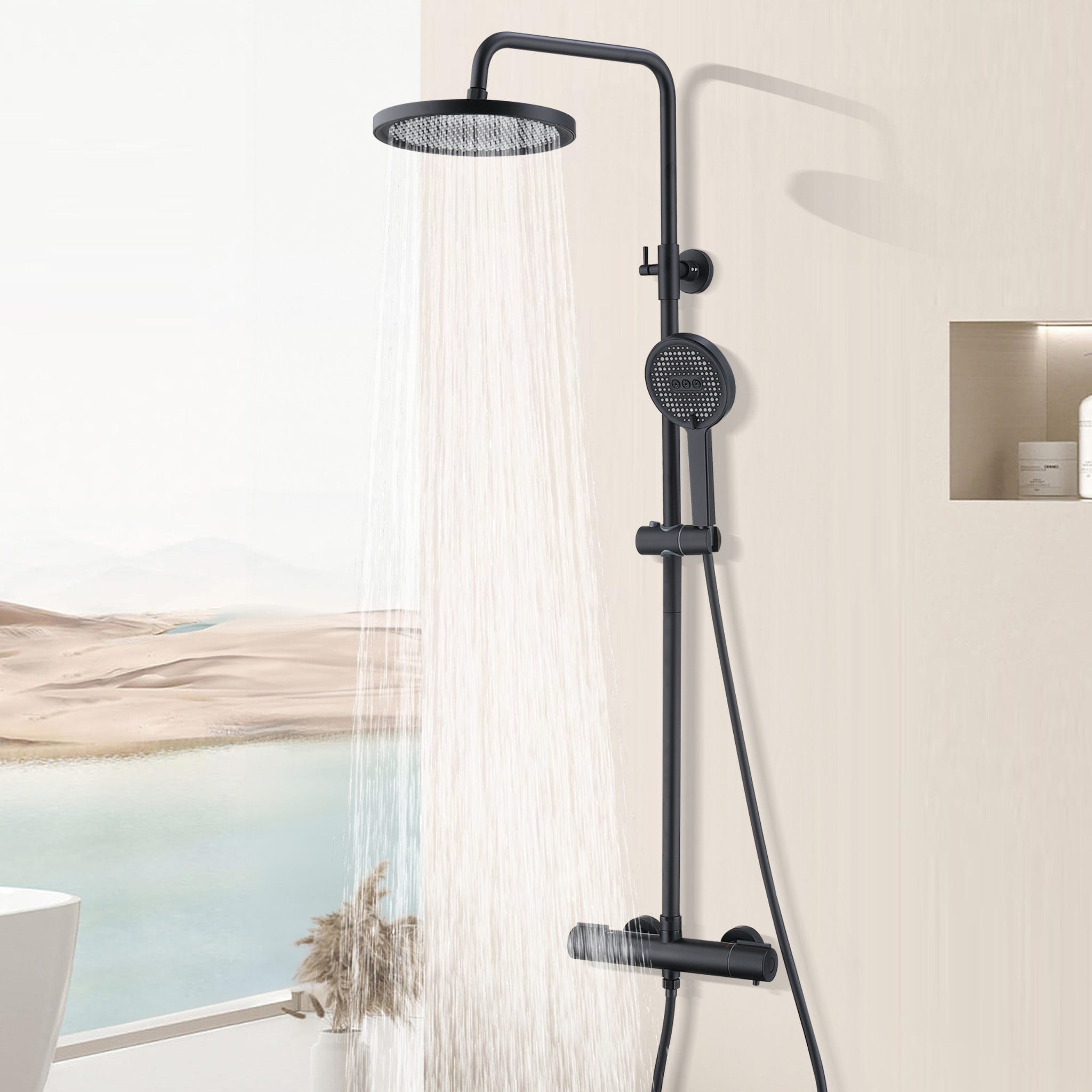 Colonne Doccia Termostatiche Sistema Doccia Con Miscelatore Termostatico 40 Colonna Doccia Realizzata In Ottone 3 Funzioni Set Doccia Barra Regolabile 11455369 - Foto 5