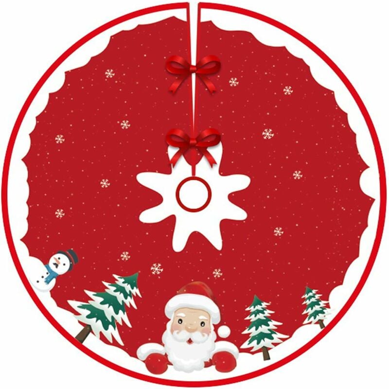 Jupe De Sapin De Noël Alphabet, Jupe De Sapin De Noël Rouge, 92 Cm Couvre Pied Rond Pour Fete Et Decoration Darbre Tablier De Sapin De Noel Decorations De Jupe De Sapin De Noel 89918898