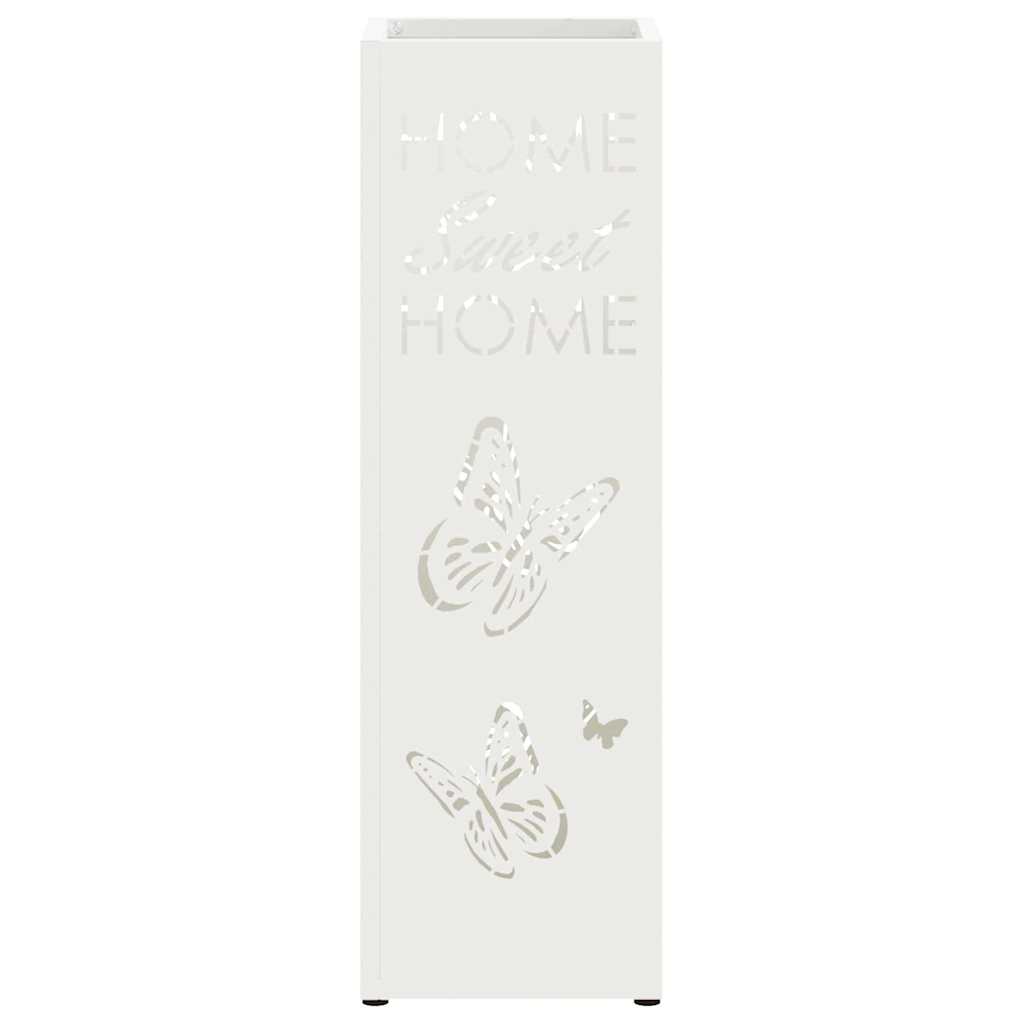 Porte-parapluie blanc 15,5 x 15,5 x 49 cm acier - 4