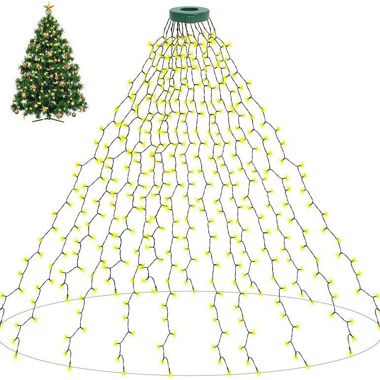 Guirlande Lumineuse Sapin De Noël 400 LED - 16 Brins De 2m - 8 Modes - IP65 étanche - Pour Sapin De 1,8 à 2,4m - 5