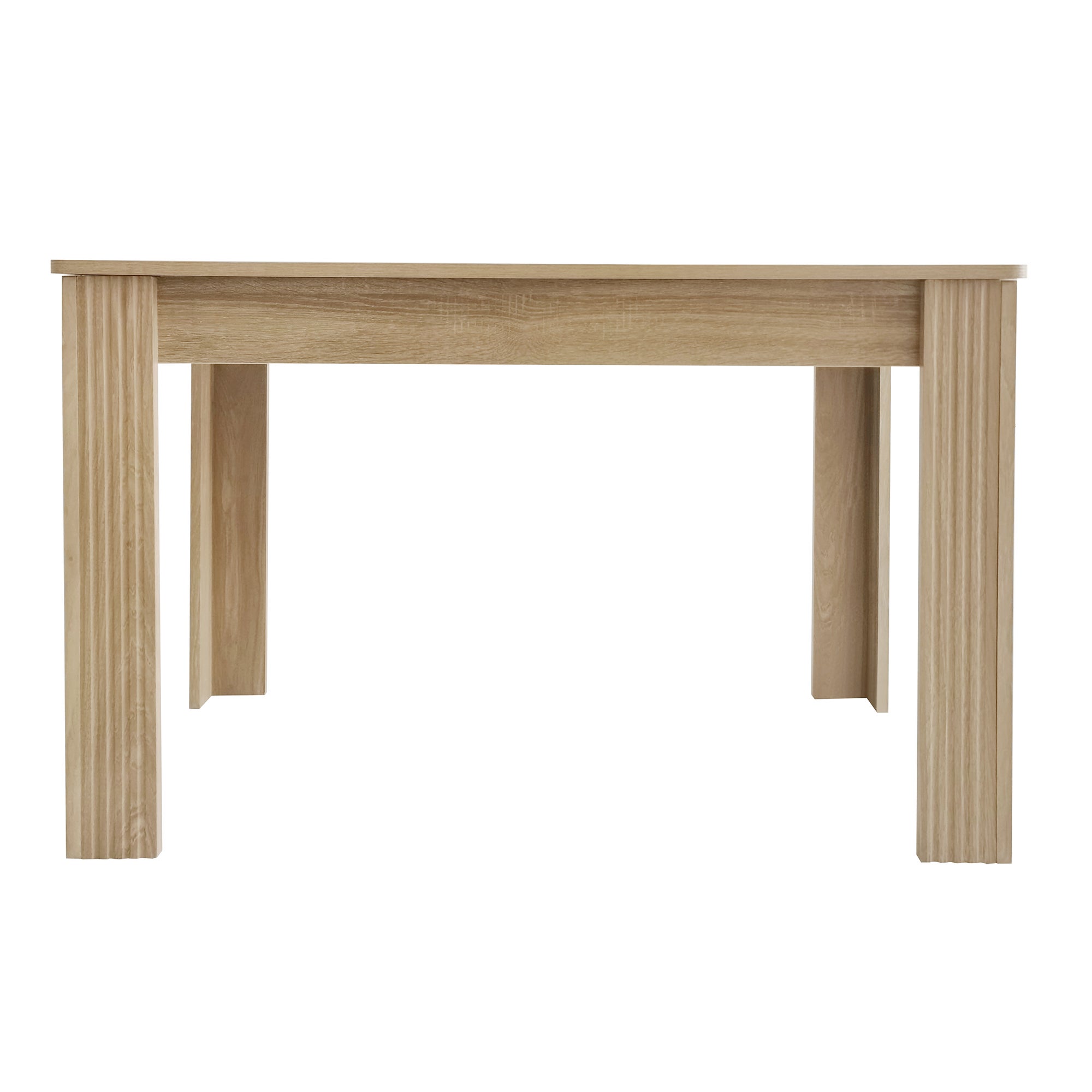 Mesa de comedor rectangular para 6 cubiertos, tablero de partículas, estilo rústico, color roble, 117 x 68 x 75 cm - 8