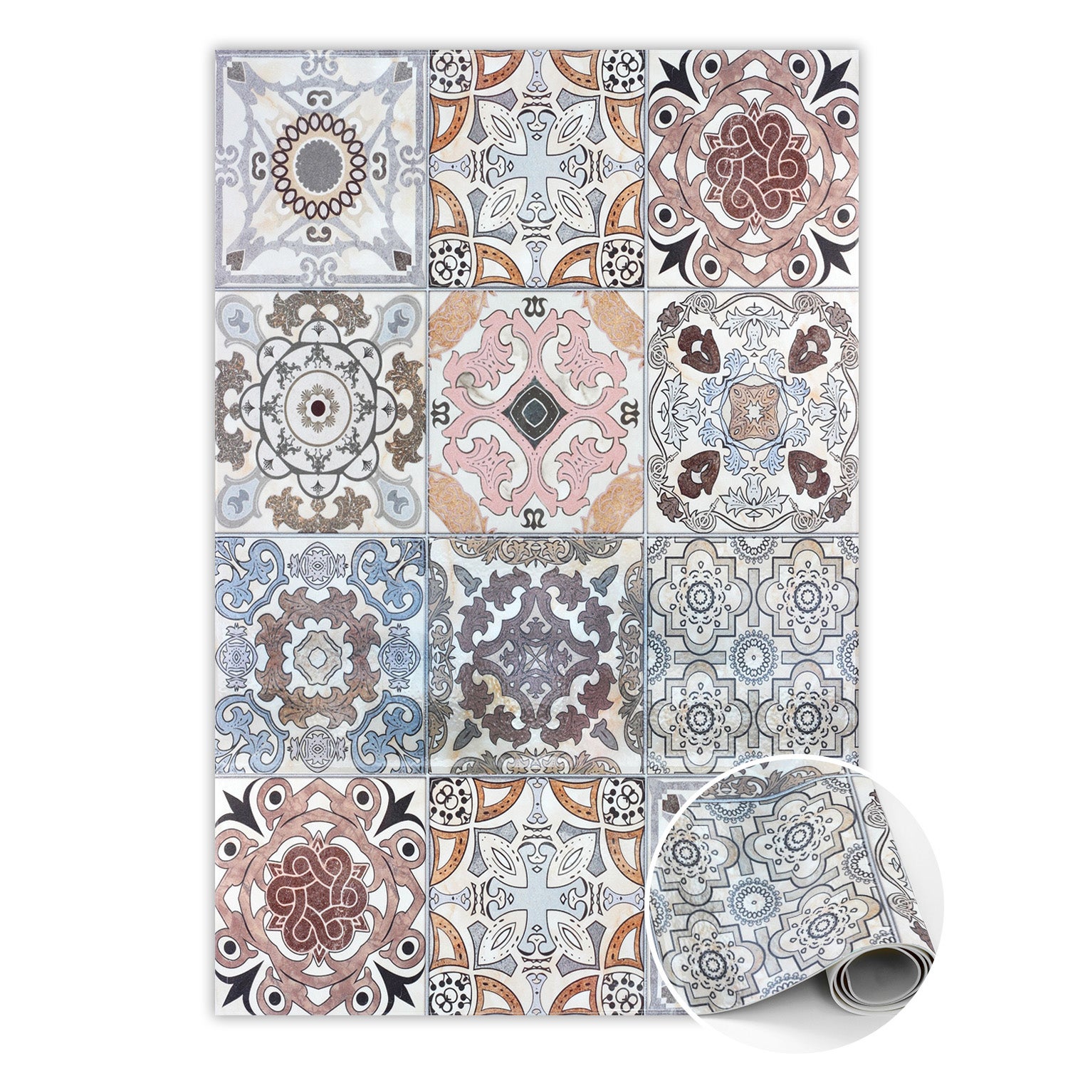 Dywan PCV portugalskie kafle, mata winylowa dekoracyjna do pokoju 100x150 cm – Tulup