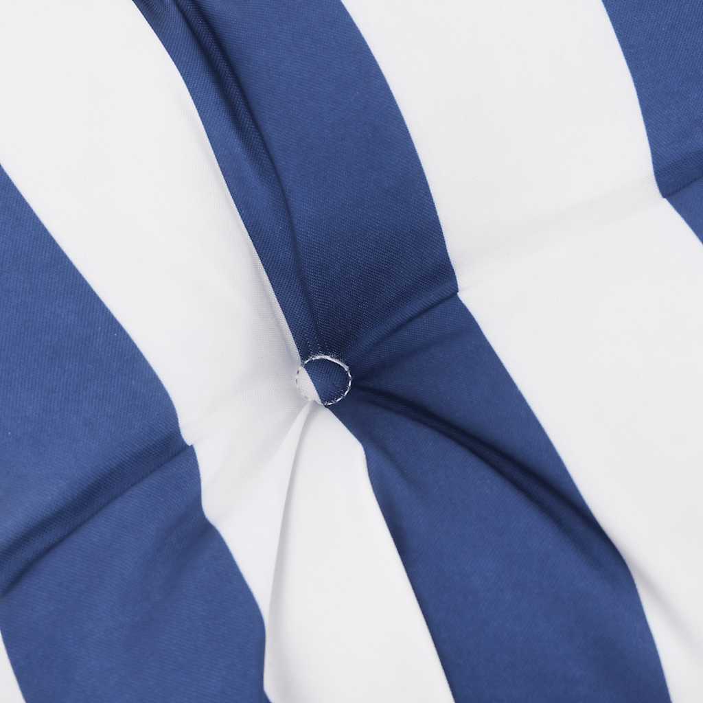 Lot De 2 Coussins De Banc De Jardin - Coussins De Siège Rayures Bleues/blanches - 7
