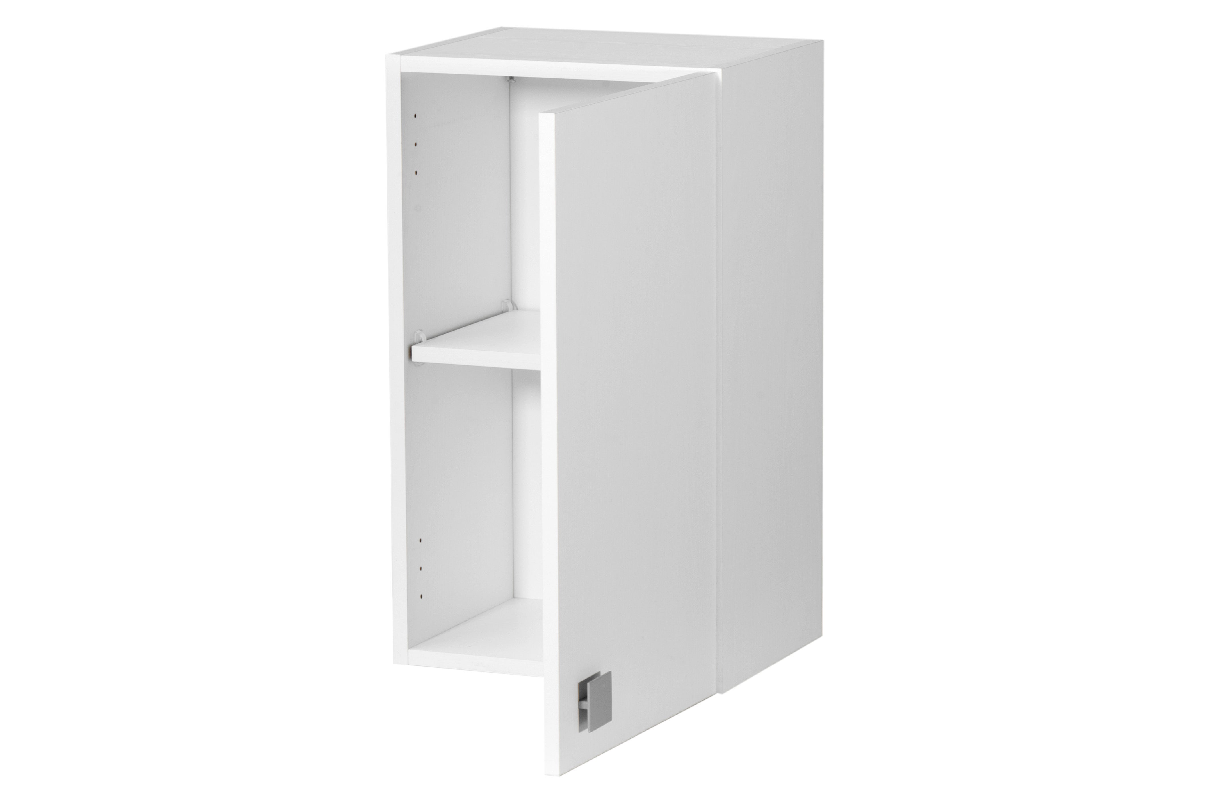 Pensile Cucina Basic 1 Anta - L 40 X P 33,6 X H 60 Cm, Bianco Lucido, Apertura DX O SX, Made In Italy