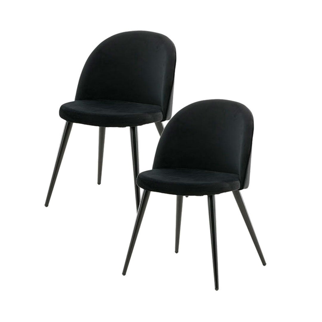Skagen krzesło stołowe welur czarny.