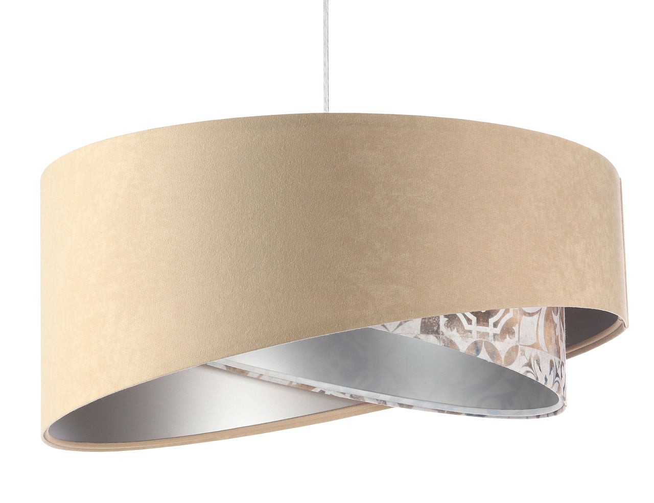 Lampa wisząca SANDERLING beżowa/srebrna