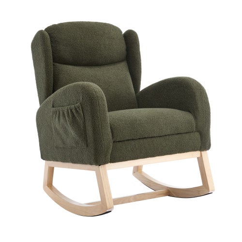 HOMCOM Fauteuil à Bascule Allaitement Crème - Dossier 5 Positions, Repose-Pieds 4 Positions, 120 Kg - Confort Chambre & Salon