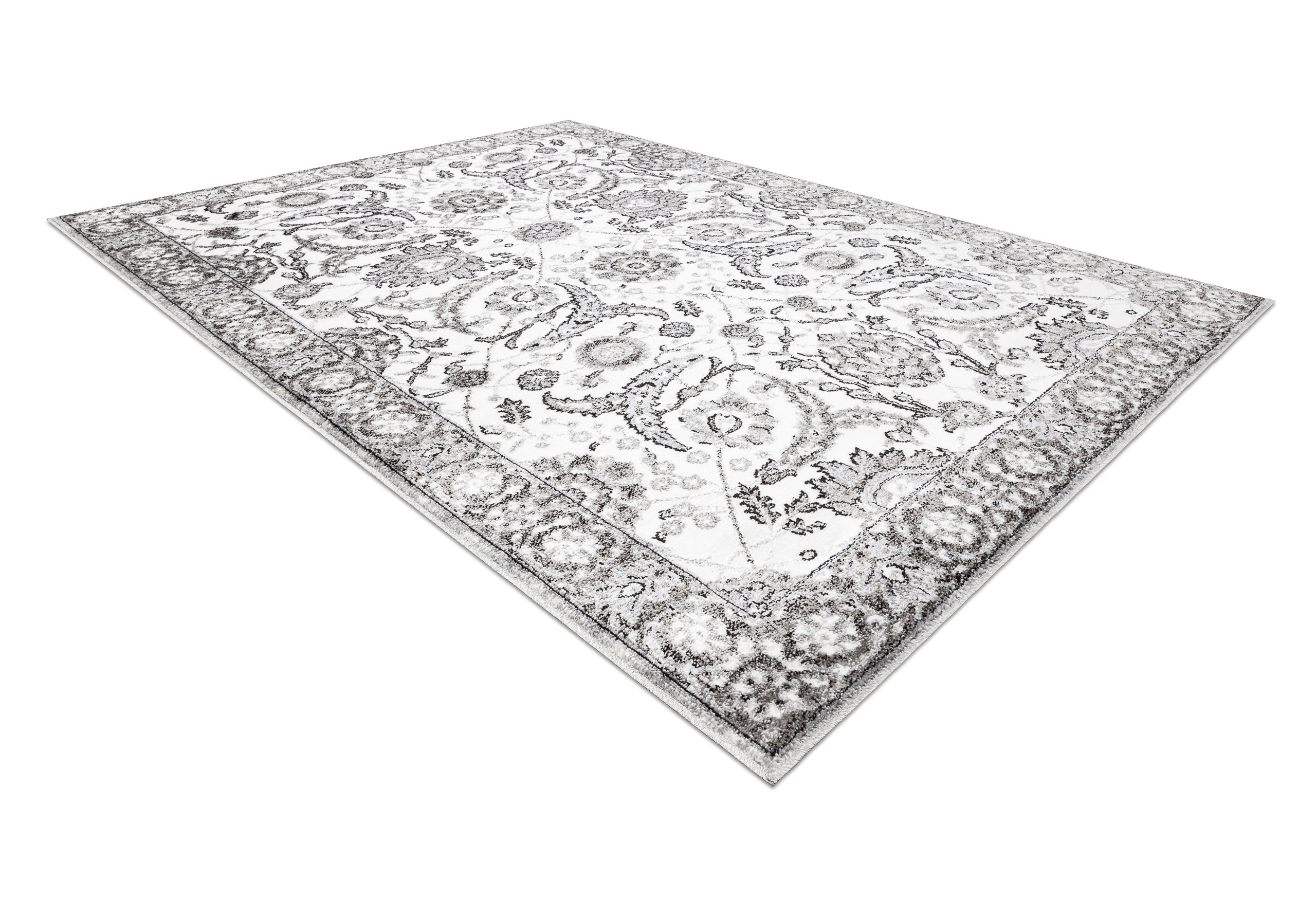 Dywan MATEO 8037/644 Klasyczny ramka, kwiaty - strukturalny szary 140x190 cm - 4