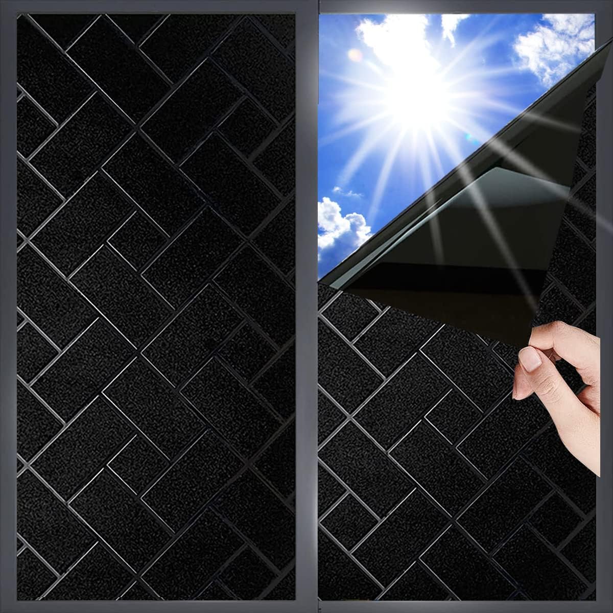 (44,3x200cm)Film Fenetre Anti Regard Film Occultant Fenêtre Film Electrostatique Vitre Anti UV Film Effet Dépoli pour Bureau Maison Salle de Bain
