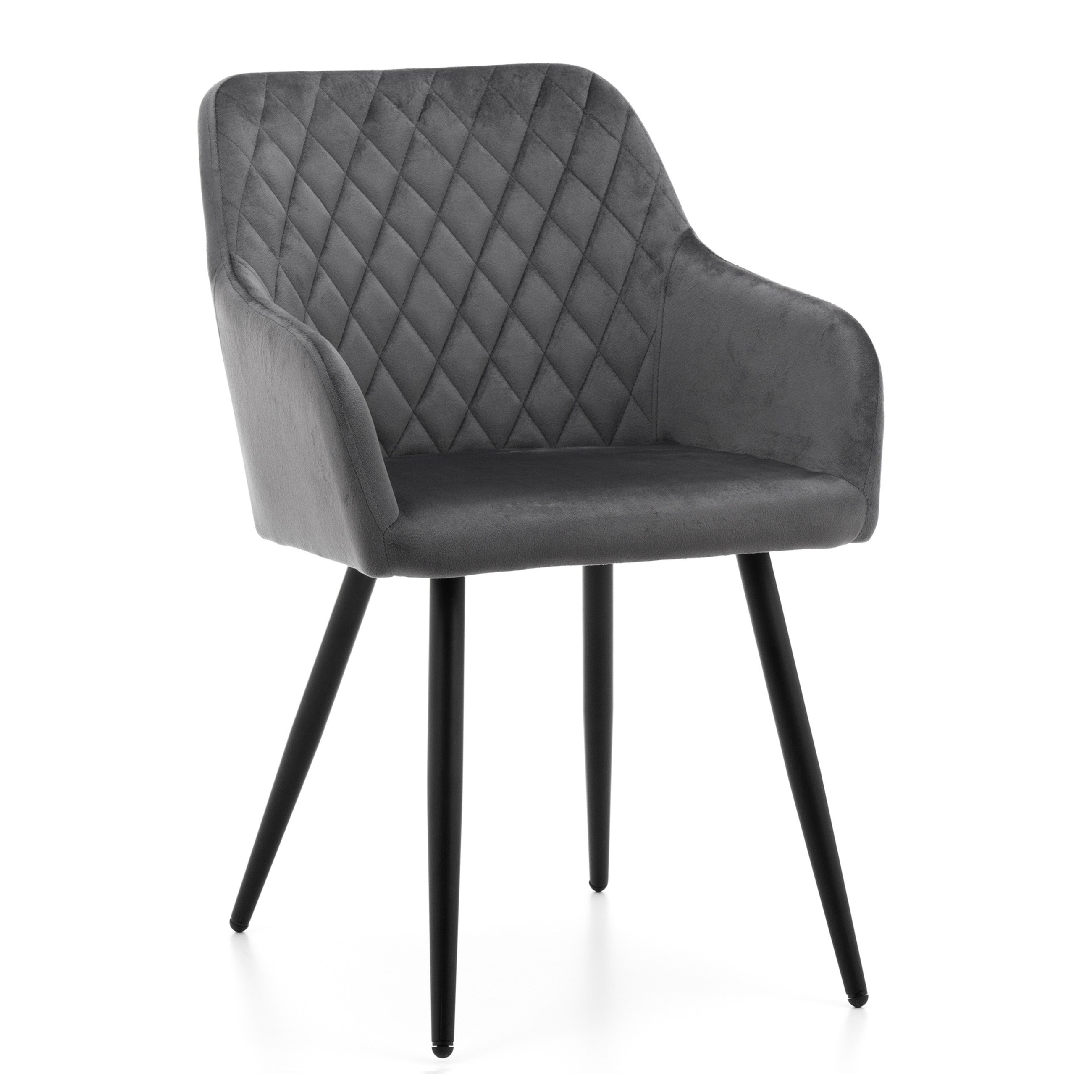 Krzesło tapicerowane welurowe do salonu jadalni TODI szare