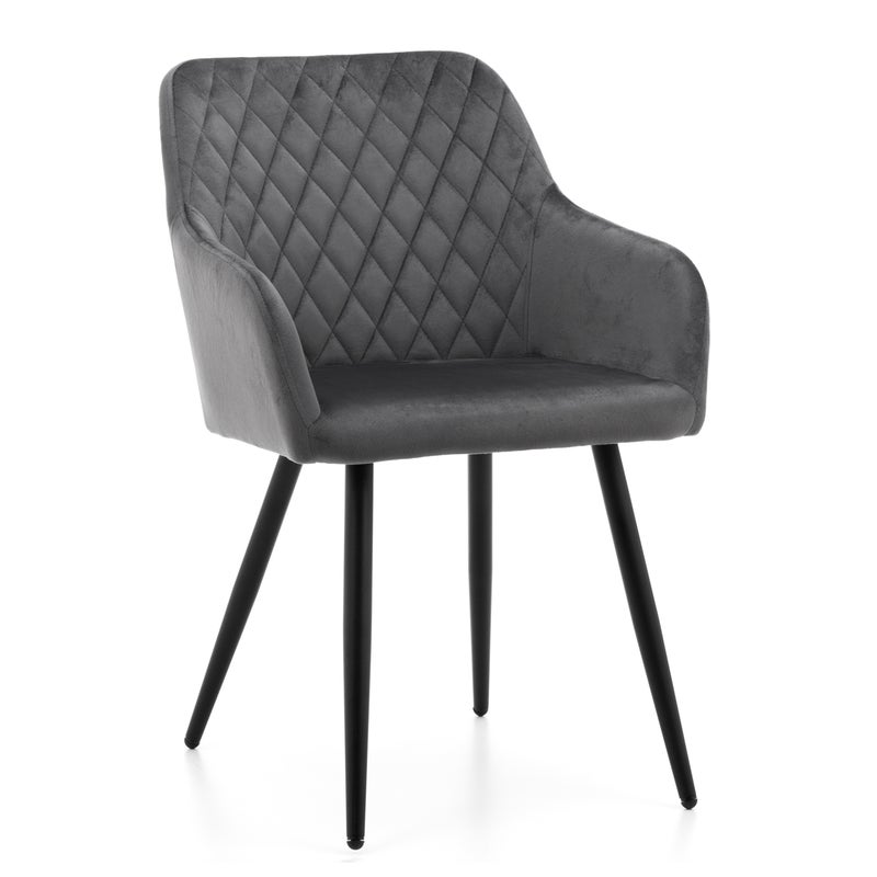 Krzesło tapicerowane welurowe do salonu jadalni TODI szare