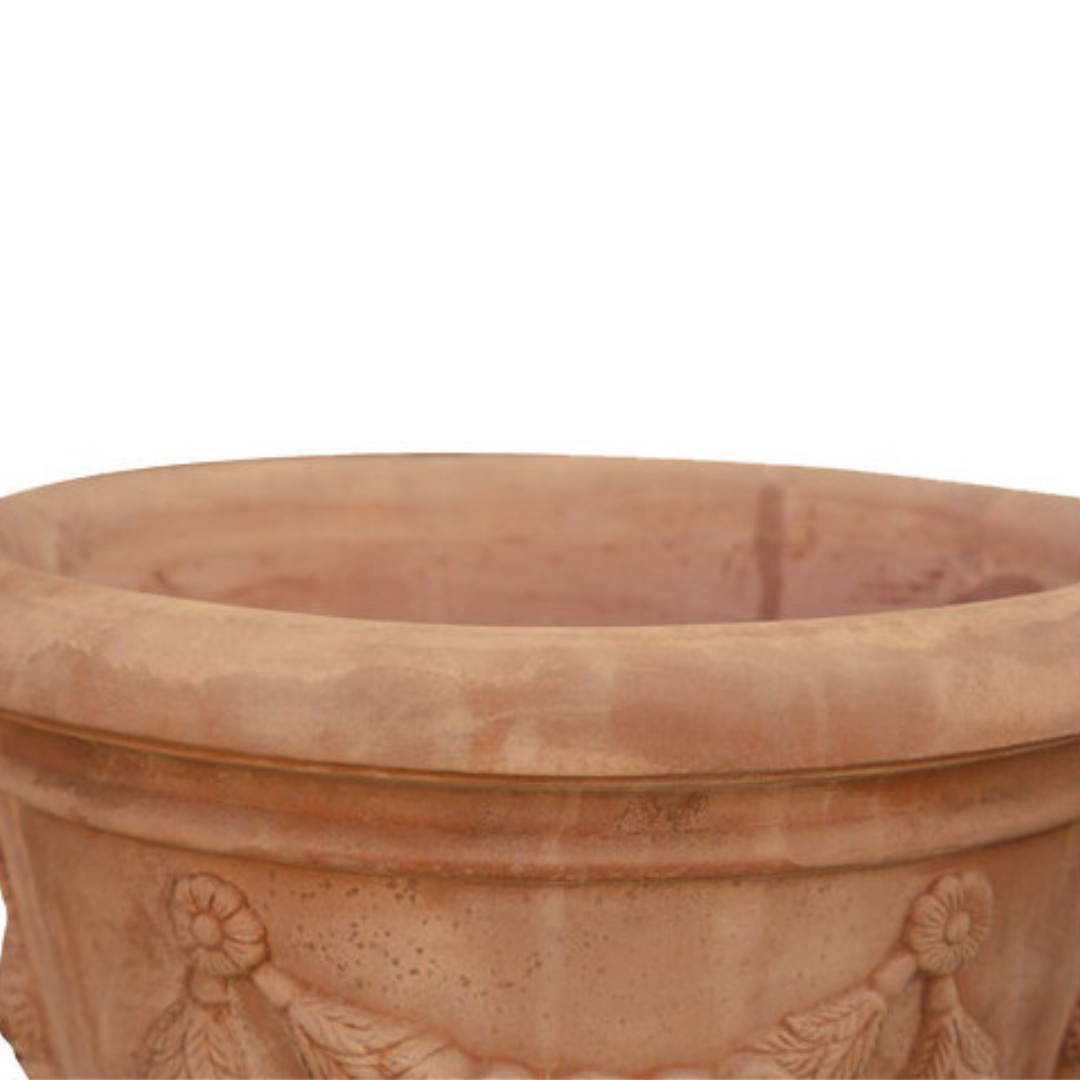 BISCOTTINI Pot de Jardin Terre Cuite Antigel - Pot pour Citronniers et Plantes 60x50cm - Vasque Extérieur Festonnée Fait Main - 6