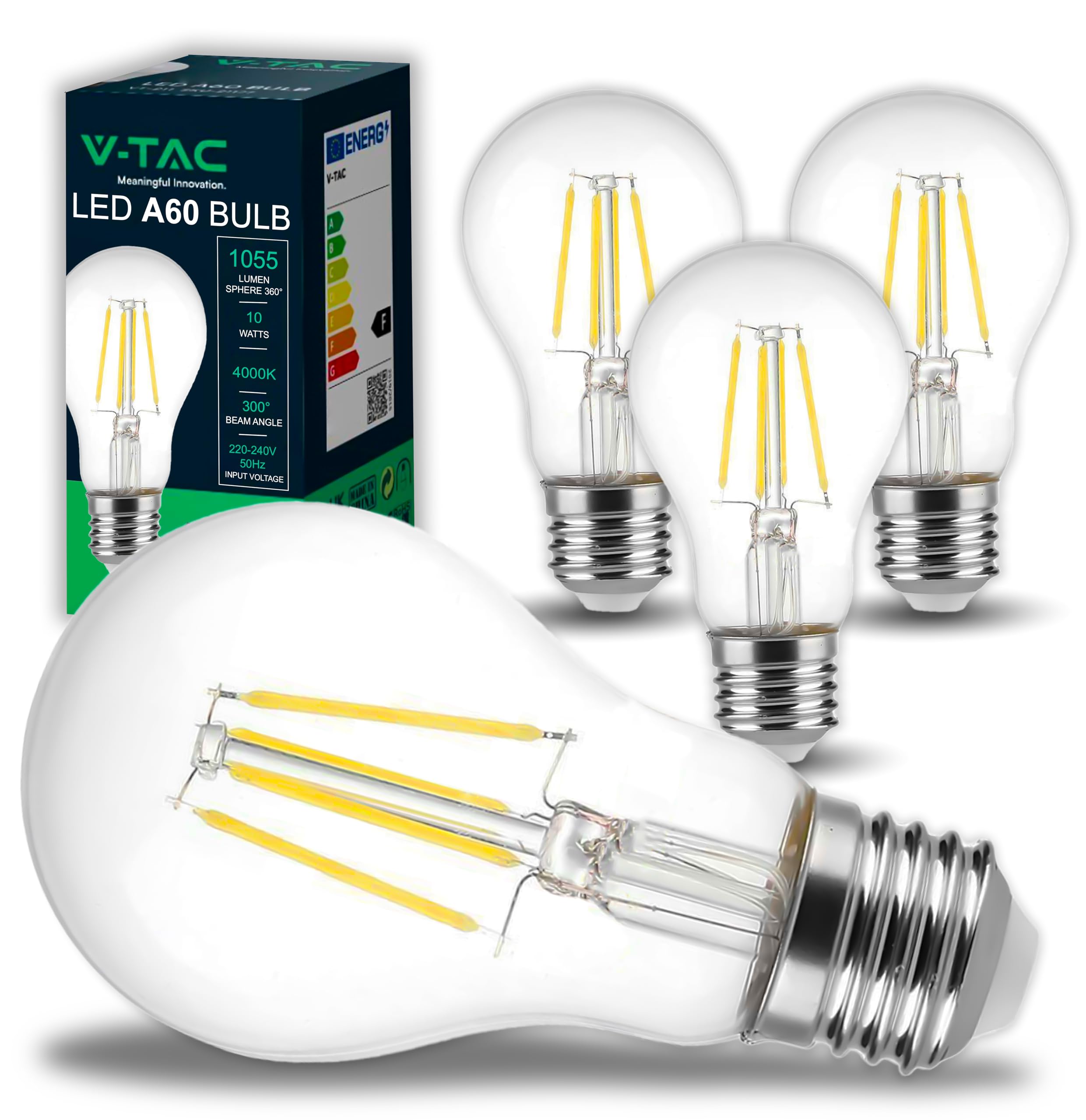 Lampadine LED E27 9W 4000K - Bianco Naturale, Pacco Da 4, Equivalenti 80W - Foto 4