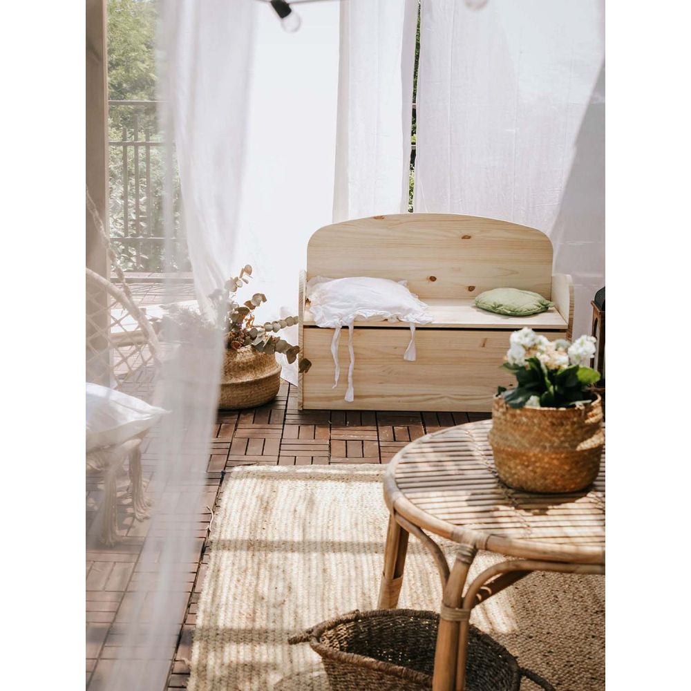 Combiné banc coffre déco en pin 90x62x38cm astigarraga - 5